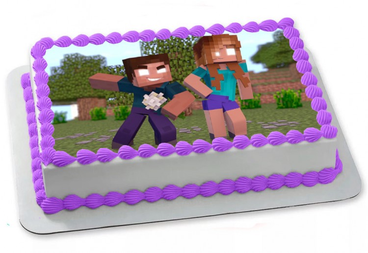 Торт кремовый Майнкрафт на день рождения фото