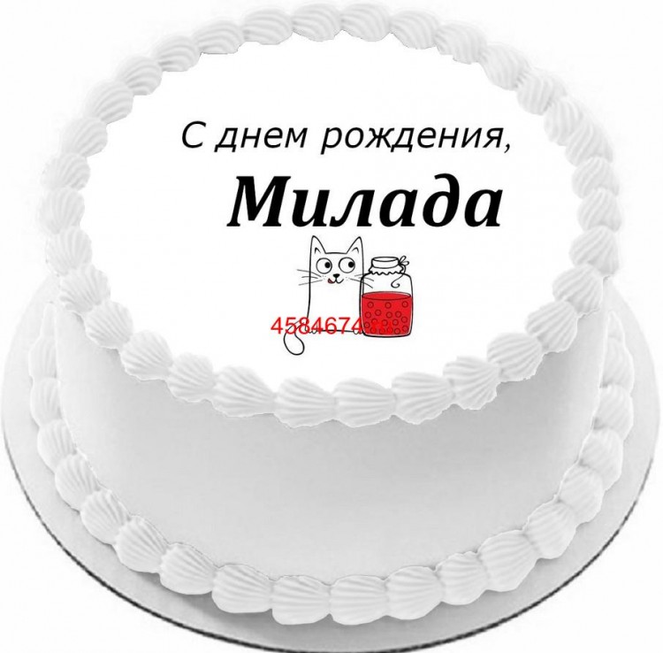 Торт с днем рождения Милада