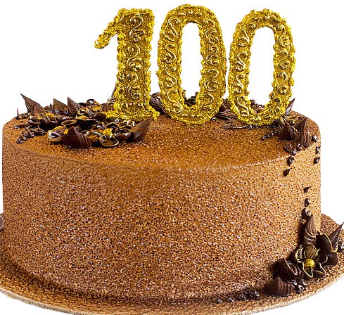 Кремовый торт на день рождение на 100 лет
