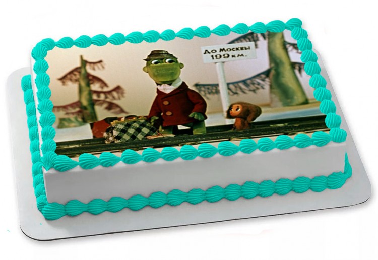 Торт с чебурашкой и крокодилом
