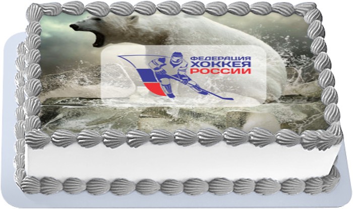 Торт для хоккеиста с российской символикой