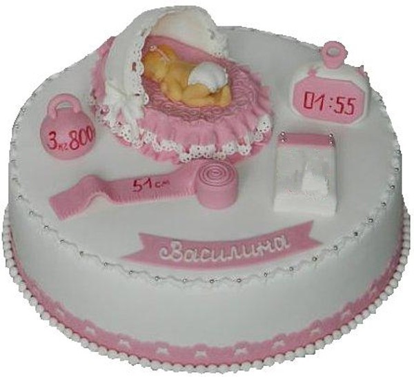 Торт с метрикой для девочки