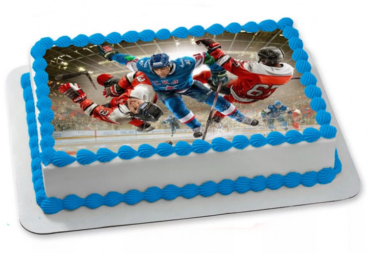 Торт на хоккейную тему