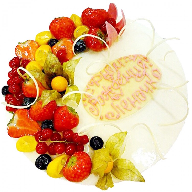Торт с фруктами на день рождения