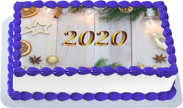 Новогодний торт 2020 кремовая окраска