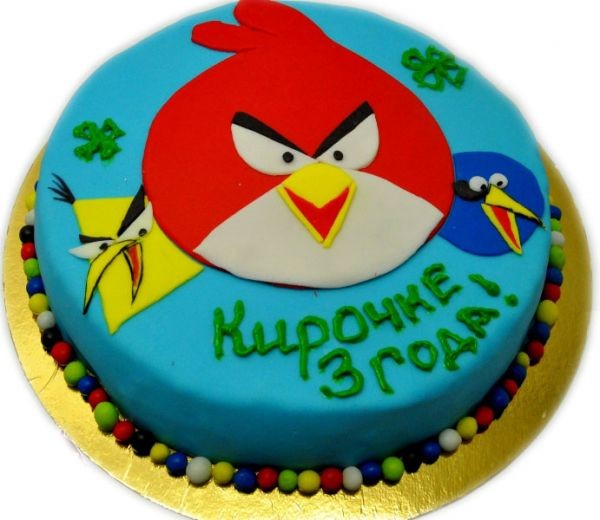 Торт Angry Birds из мастики