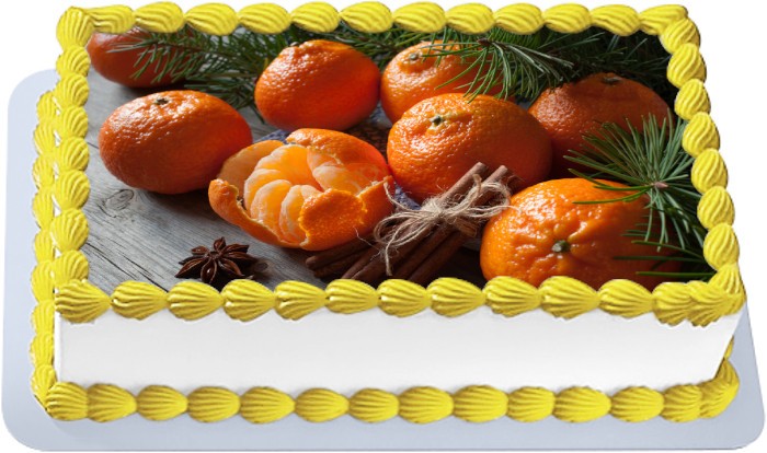 Новогодний торт с мандаринами