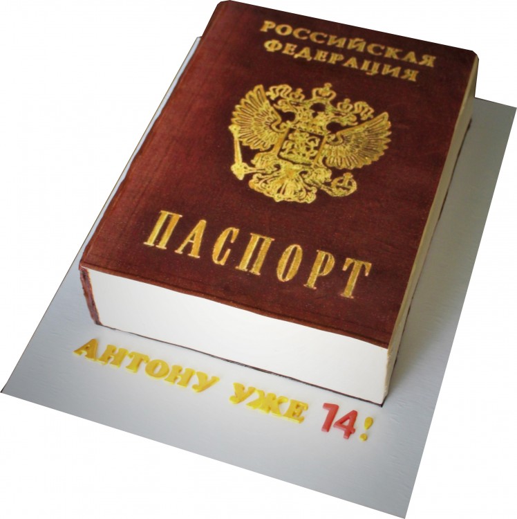 Торт паспорт на 14 лет