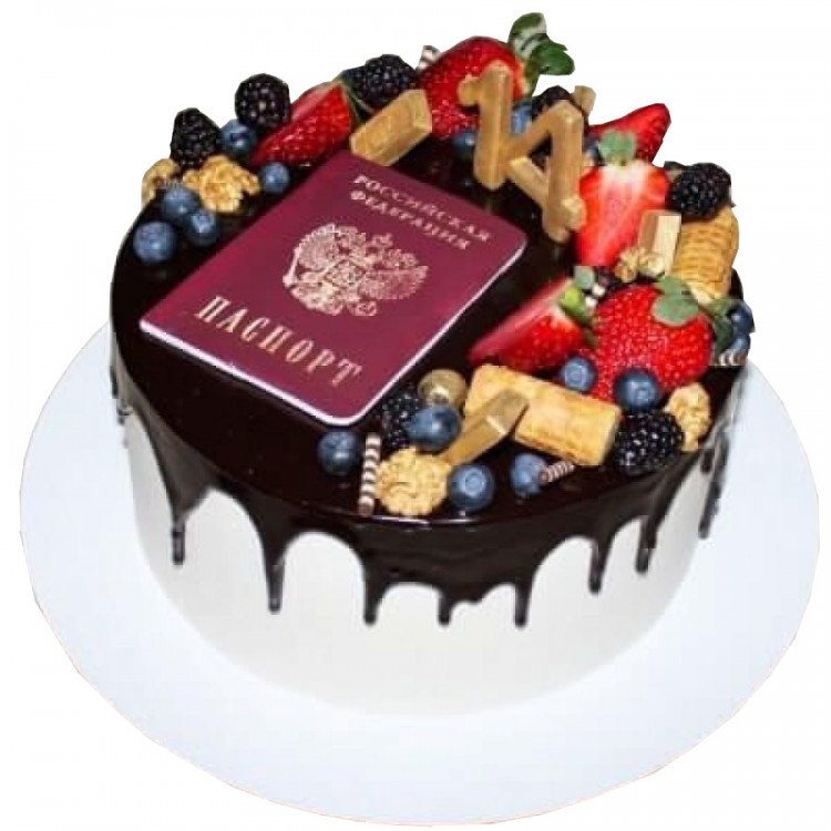 Торт с рисунком паспорта