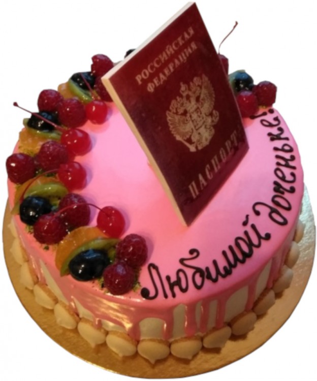 Торт паспорт для девочки