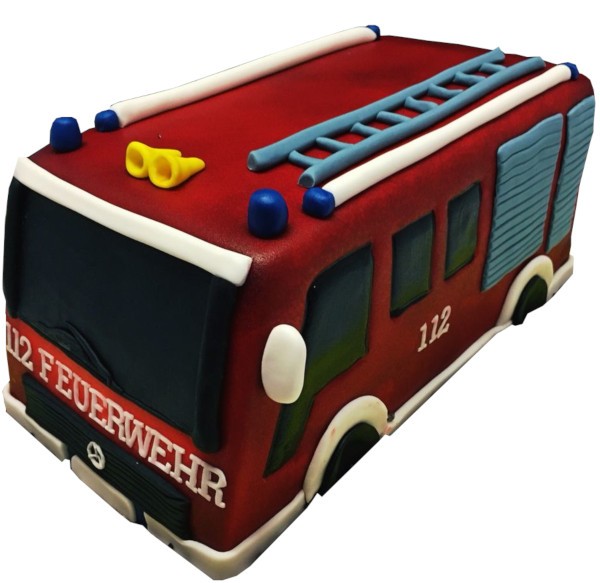 Торт квадратная пожарная машина